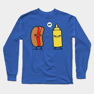 Funny Cute Kawaii Catsup And Mustard Funny Foodie Cartoon Long Sleeve T-Shirt